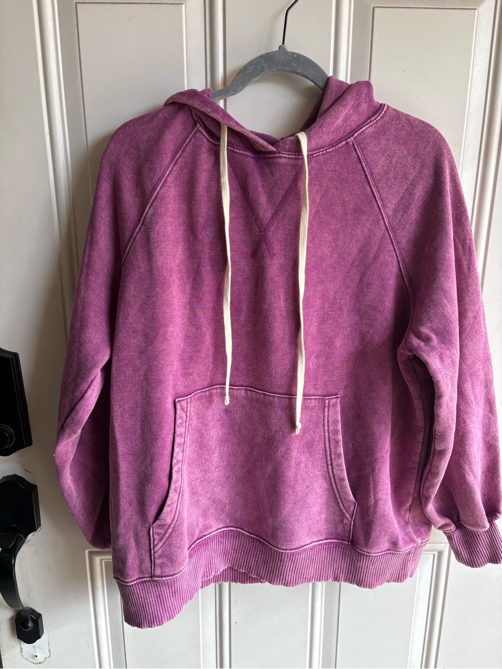 Zenana Vintage mineral Washed Hoodie - Plum size large